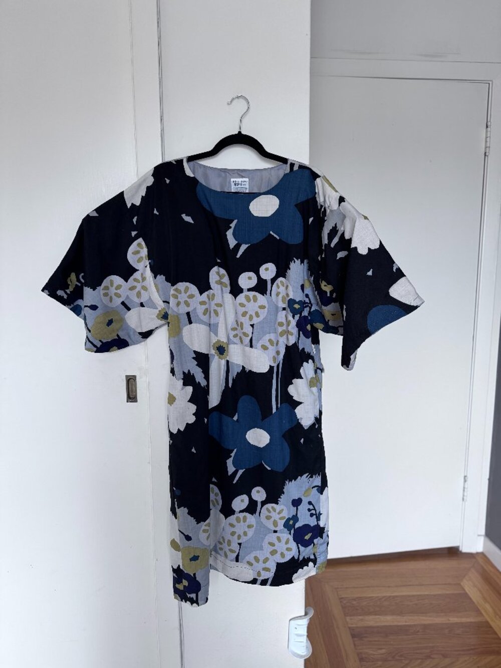 SOU-SOU Japanese wool Hand-Printed Textile Art Floral kimono Dress S